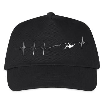 Heartbeat Climber Silhouette - Kids’ Baseball Cap - black - Front