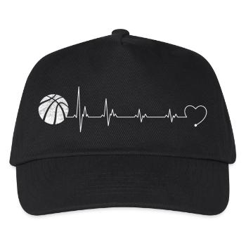 Basketball Heartbeat Tee - Kids’ Baseball Cap - black - Front