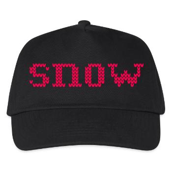snow Strick Skiurlaub Winter Hüttenzauber Schnee - Kinder Basecap - Schwarz - Vorne