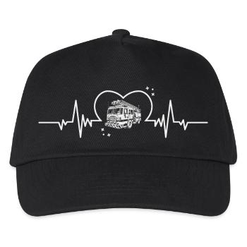 Fire Brigade Heartbeat Rescue Service Gift - Kids’ Baseball Cap - black - Front