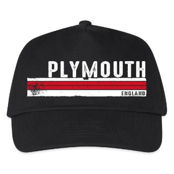 Plymouth England Vintage Design - Kinder Basecap - Schwarz - Vorne