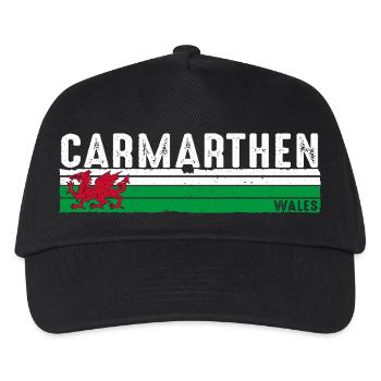 Titel: Carmarthen Wales Vintage Design für Waliser - Kinder Basecap - Schwarz - Vorne