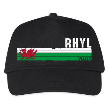 Rhyl: Walisischer Charme und Schönheit der Küste - Kinder Basecap - Schwarz - Vorne