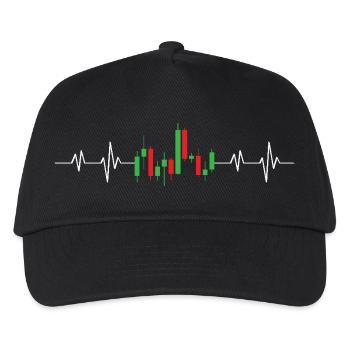 Herzschlag der Börse EKG-Aktien Forex-Handel - Kinder Basecap - Schwarz - Vorne