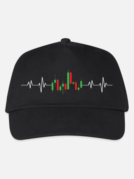 Herzschlag der Börse EKG-Aktien Forex-Handel - Kinder Basecap - Schwarz