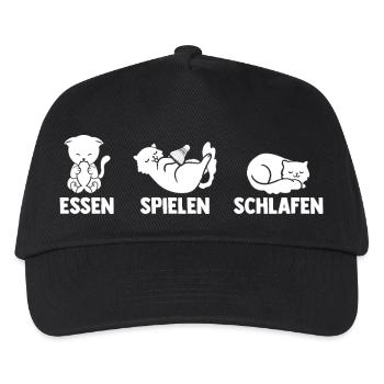 Federball Badminton - Kinder Basecap - Schwarz - Vorne