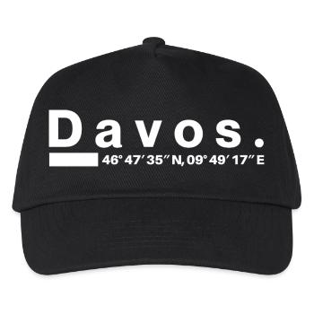 Davos Coordonnées Grisons Grisons Grisons - Casquette de baseball Enfant - noir - Devant
