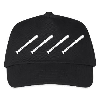 Retro Flöten - Kinder Basecap - Schwarz - Vorne