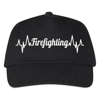 Firefighting heartbeat - Kids’ Baseball Cap - black - Front