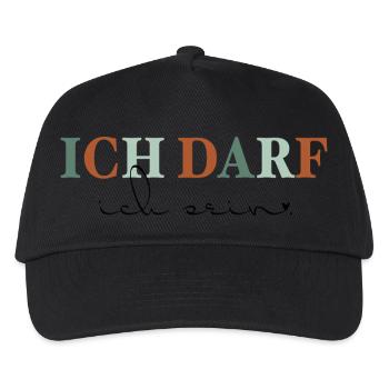 Ich darf ich sein–Statement - Kinder Basecap - Schwarz - Vorne