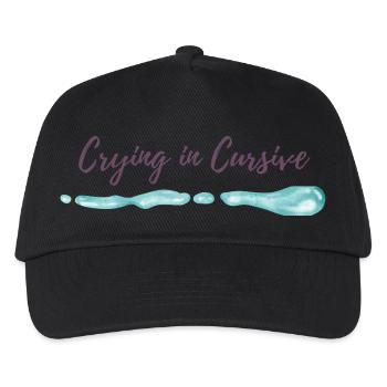 Crying in Cursive Shirt – Soft Girl Sad Aesthetic - Kids’ Baseball Cap - black - Front