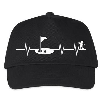 Heartbeat of a Golfer - Kinder Basecap - Schwarz - Vorne