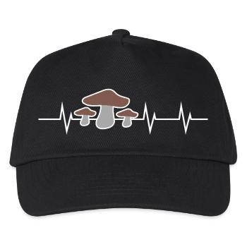 Heartbeat Mushroom - Kids’ Baseball Cap - black - Front