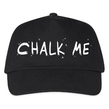 Chalk Me, Kreide Schriftzug - Boulder/ Kletter Pun - Kinder Basecap - Schwarz - Vorne