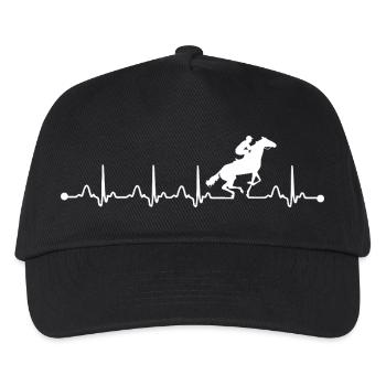 Pferderennen Herzschlag Pferdeliebhaber Design Pferd - Kinder Basecap - Schwarz - Vorne