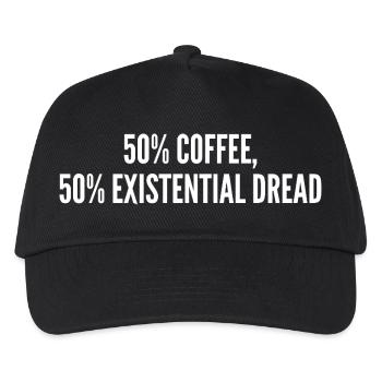 50% Kaffee 50% Existenzangst - Kinder Basecap - Schwarz - Vorne