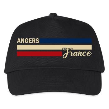 France - Angers - France - Flag - Stripes - Kids’ Baseball Cap - black - Front