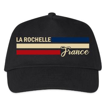 France - La Rochelle - Frankreich - Flagge - Kinder Basecap - Schwarz - Vorne