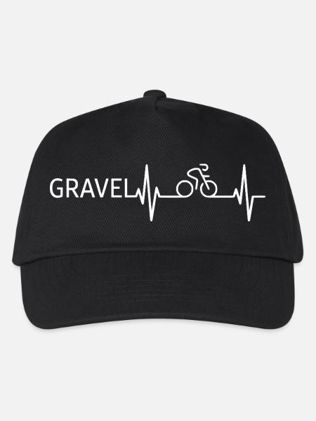 Gravel Heartbeat - Kinder Basecap - Schwarz