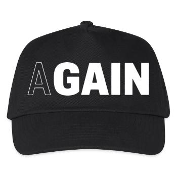 Hidden Gain — AGAIN Typographie Motivationnelle - Casquette de baseball Enfant - noir - Devant