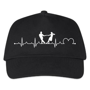 Swing Dance Heartbeat Pulse Retro Lifeline - Kids’ Baseball Cap - black - Front