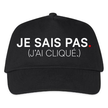 I DON'T KNOW. I CLICKED. | Humor - Kids’ Baseball Cap - black - Front