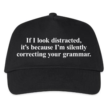 Silent Grammar Corrector Tee - Kids’ Baseball Cap - black - Front