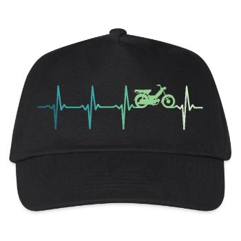 mob mobylette battement de coeur moped cyclomoteur - Casquette de baseball Enfant - noir - Devant