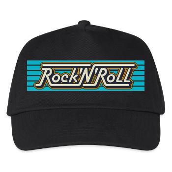Rock'N'Roll Retro Typography Logo - Kids’ Baseball Cap - black - Front