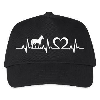 chevaux chevaux cavaliers battement de cœur - Casquette de baseball Enfant - noir - Devant