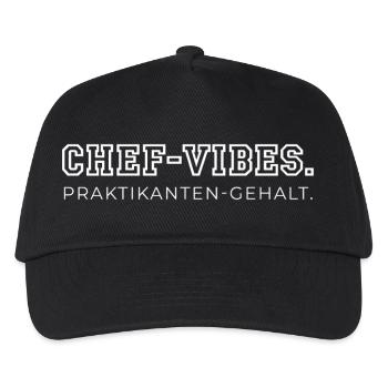Chef Vibes Praktikanten Gehalt Büro Humor - Kinder Basecap - Schwarz - Vorne