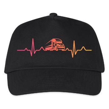 Trucker Sunset Heartbeat Trucker - Kinder Basecap - Schwarz - Vorne