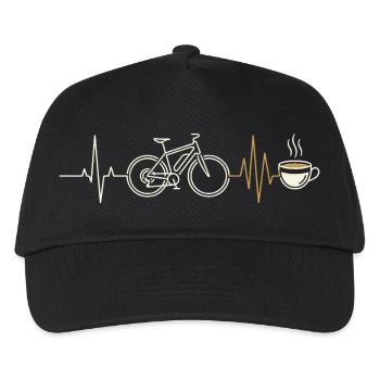 E-bike bike, heartbeat and coffee - Kids’ Baseball Cap - black - Front