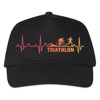 Triathlon herzschlag triathlete triathletin - Kinder Basecap - Schwarz - Vorne