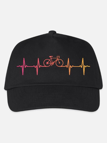 fahrrad herzschlag radfahrer radsport - Kinder Basecap - Schwarz