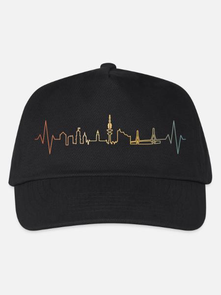 Hamburg Skyline Herzschlag - Kinder Basecap - Schwarz