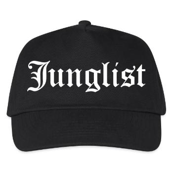 Junglist-Logo der gotischen Schrift - Kinder Basecap - Schwarz - Vorne