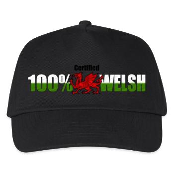 certified 100% welsh (banner) - Kids’ Baseball Cap - black - Front