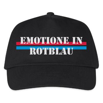 Emotione in Rotblau (FC Basel) - Kinder Basecap - Schwarz - Vorne