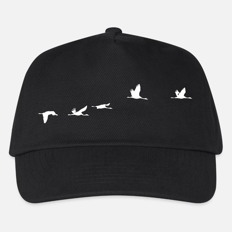 Zugvögel weiss Kranich - Kinder Basecap - Schwarz