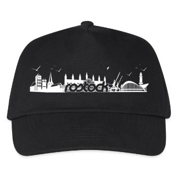 Rostock Skyline Silhouette - Kinder Basecap - Schwarz - Vorne