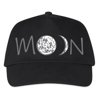 moon mond phasen halbmond vollmond sichelmond plan - Kinder Basecap - Schwarz - Vorne