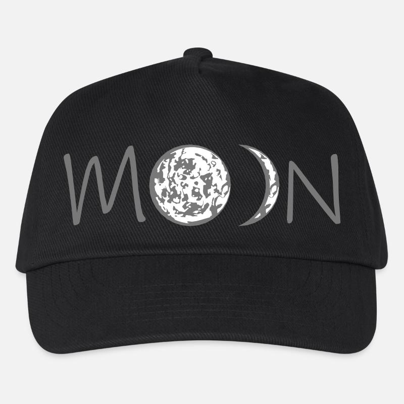 moon mond phasen halbmond vollmond sichelmond plan - Kinder Basecap - Schwarz