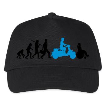 rollstuhl unfall evolution lustig biker motorrad c - Kinder Basecap - Schwarz - Vorne