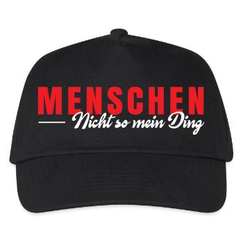 Menschen nicht so meins - Kinder Basecap - Schwarz - Vorne