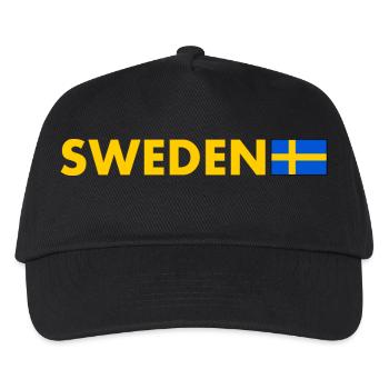Schweden - Kinder Basecap - Schwarz - Vorne