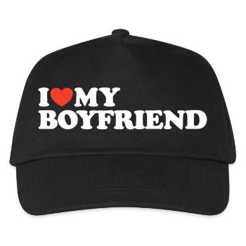I love my boyfriend heart shirt - Kids’ Baseball Cap - black - Front