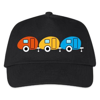 Caravan Three Trio Camping Caravan Van Life Retro - Kids’ Baseball Cap - black - Front