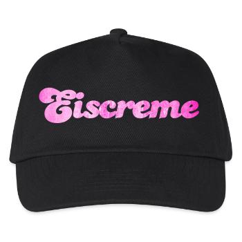 Eiscreme pink Erdbeereis Eis Fan Sommerzeit Urlaub - Kinder Basecap - Schwarz - Vorne