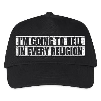 I'm Going To Hell In Every Religion Atheist Witz - Kinder Basecap - Schwarz - Vorne